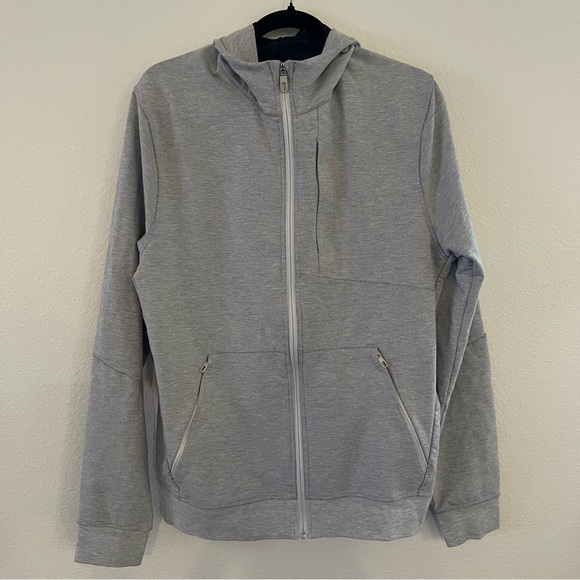 LULULEMON City Sweat Zip Hoodie Heathered Ultra Light Grey Size Large - Picture 6 of 12